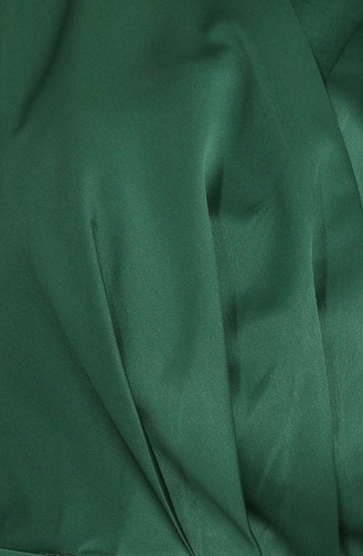 Emerald Green Hijab Evening Dress 3414-06