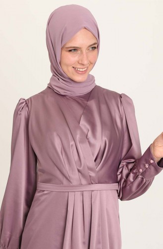 Violet Hijab Evening Dress 3414-07