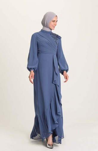 Violet Hijab Evening Dress 4927-06