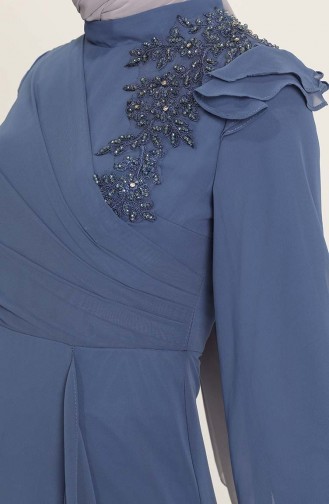 Violet Hijab Evening Dress 4927-06