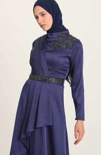 Habillé Hijab Bleu Marine 4947-03