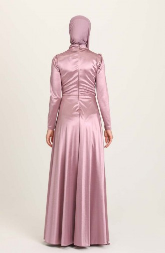 Dusty Rose Hijab Evening Dress 4951-03
