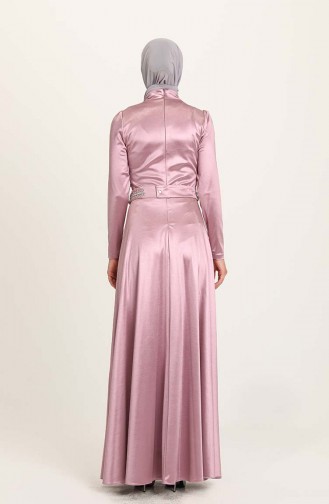 Dusty Rose Hijab Evening Dress 4952-03