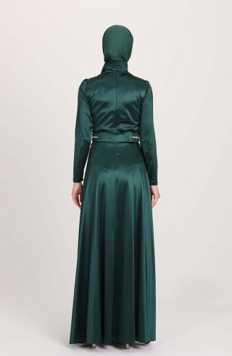 Emerald Green Hijab Evening Dress 4952-05