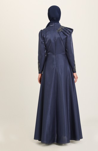 Dunkelblau Hijab-Abendkleider 4955-03