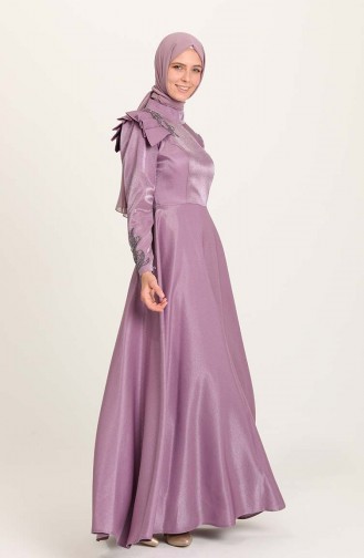 Lilac İslamitische Avondjurk 4955-07