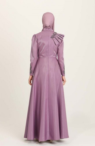 Violet Hijab Evening Dress 4955-07