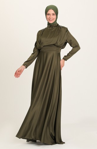 Khaki Hijab-Abendkleider 4956-02