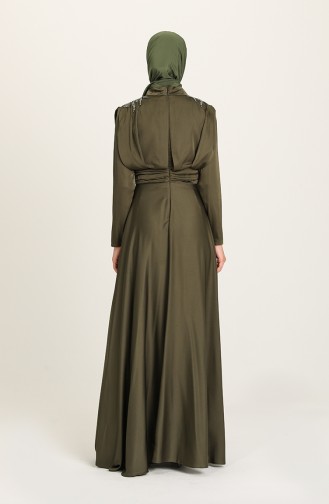 Khaki Hijab-Abendkleider 4956-02