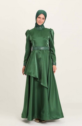 Habillé Hijab Vert emeraude 4957-03