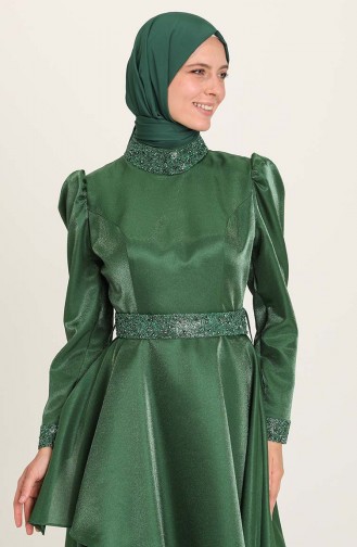 Smaragdgrün Hijab-Abendkleider 4957-03