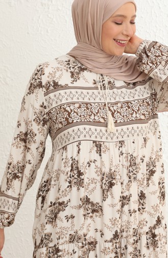 Light Brown Hijab Dress 5074-03