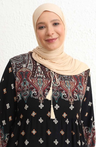 Schwarz Hijab Kleider 5075-01