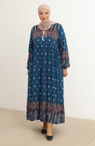 فستان أزرق زيتي 5075-03
