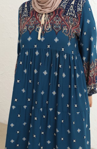 فستان أزرق زيتي 5075-03