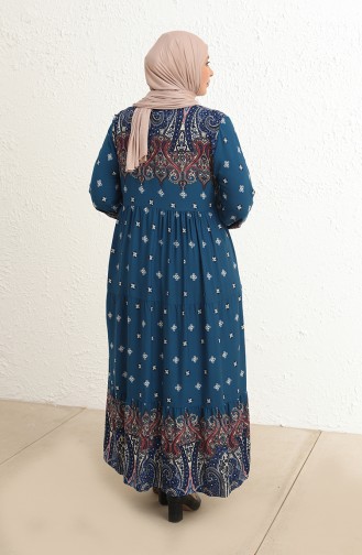 Petrol Hijab Dress 5075-03