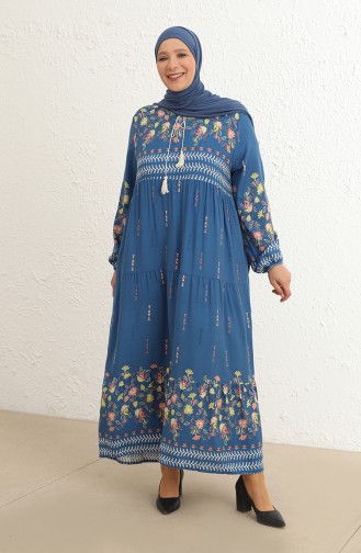 Indigo Hijab Dress 5077-02