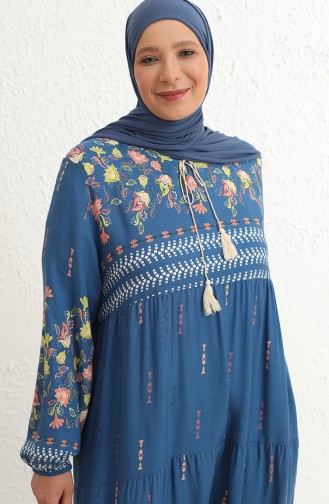 Indigo Hijab Dress 5077-02