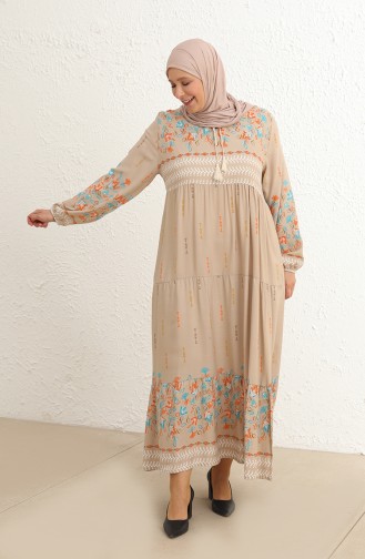 فستان بني مائل للرمادي 5077-04