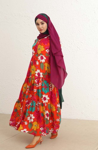 Renkli Hijab Kleider 6486-02