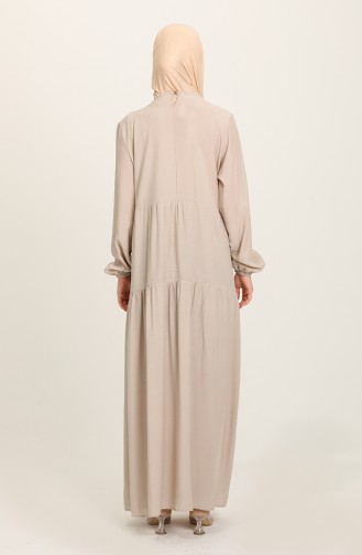 Dark Cream Hijab Dress 1795D-01