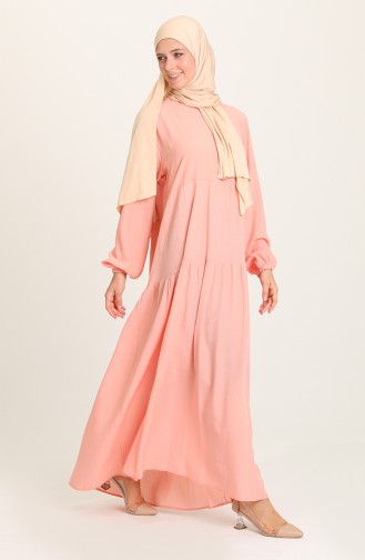 Peach Pink Hijab Dress 1796-01