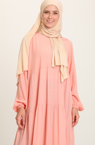 Peach Pink Hijab Dress 1796-01