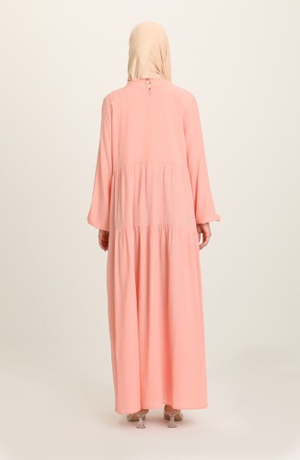 Peach Pink Hijab Dress 1796-01