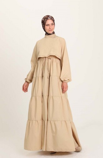 Oyya Nakış Detaylı Poplin Elbise 228434-02 Camel