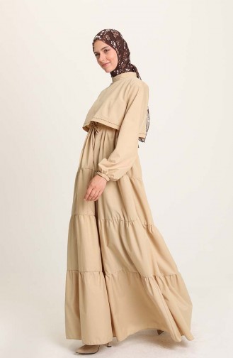 Oyya Nakış Detaylı Poplin Elbise 228434-02 Camel