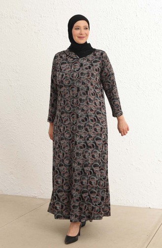 Schwarz Hijab Kleider 4439-02