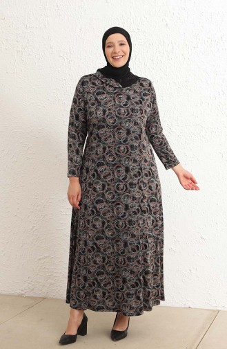 Schwarz Hijab Kleider 4439-02