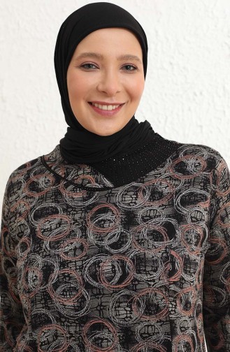 Black Hijab Dress 4439-02