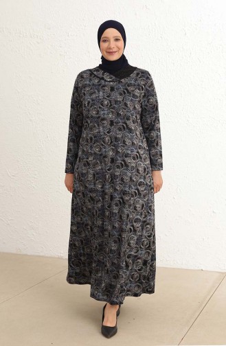 Schwarz Hijab Kleider 4439-03