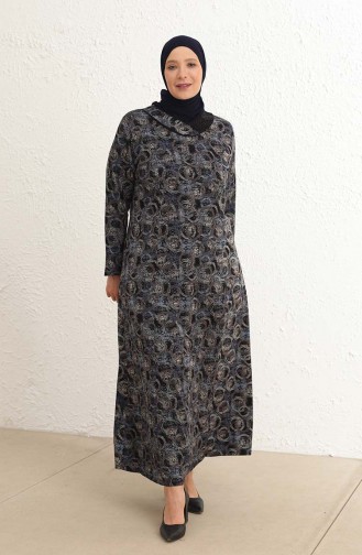 Schwarz Hijab Kleider 4439-03