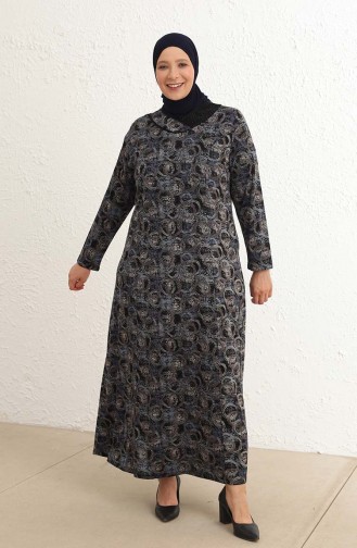 Black Hijab Dress 4439-03