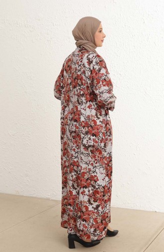Brick Red Hijab Dress 4479-01