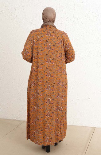 Senf Hijab Kleider 4479C-03