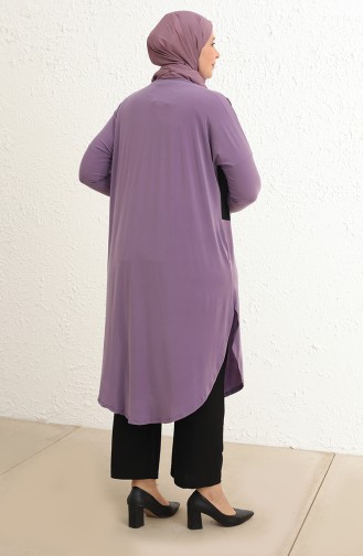 Büyük Beden Sandy Pantolon Takım 6005-01 Lila