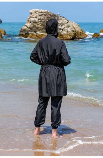 Maillot de Bain Hijab Noir 7004