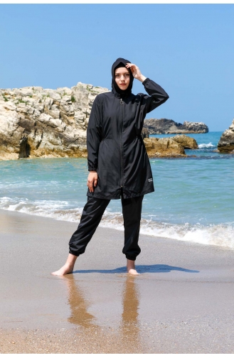Maillot de Bain Hijab Noir 7004