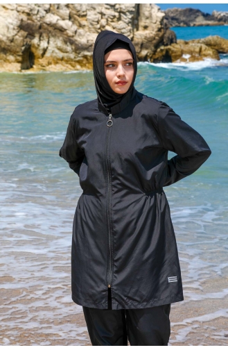 Maillot de Bain Burkini Hijab 7004-01 Noir 7004-01