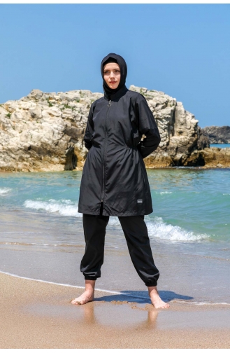 Maillot de Bain Burkini Hijab 7004-01 Noir 7004-01