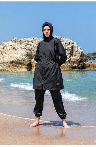 Maillot de Bain Hijab Noir 7004