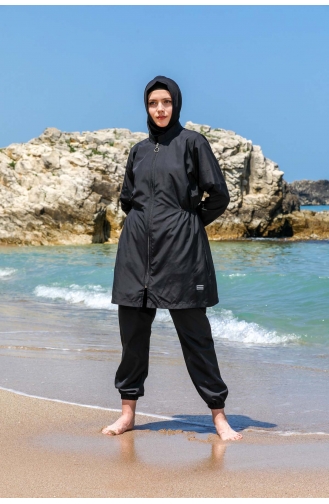 Black Swimsuit Hijab 7004-01