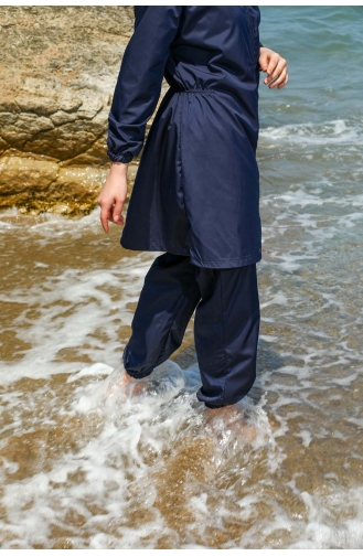Dunkelblau Hijab Badeanzug 7005