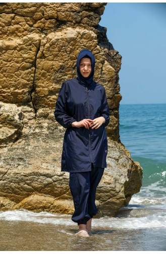 Dunkelblau Hijab Badeanzug 7005
