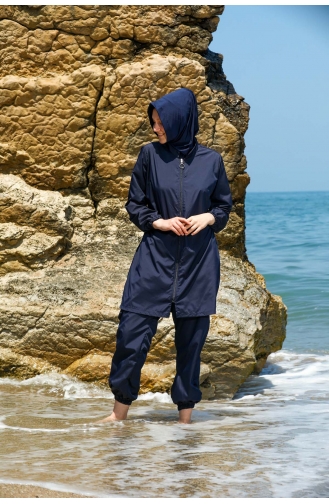 Dunkelblau Hijab Badeanzug 7005