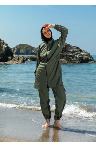 Khaki Modest Swimwear 7006-01