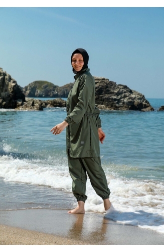 Khaki Modest Swimwear 7006-01